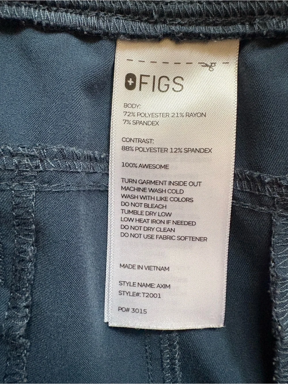 Figs nurse Axim Cargo Scrub Pants size S in dark harbor